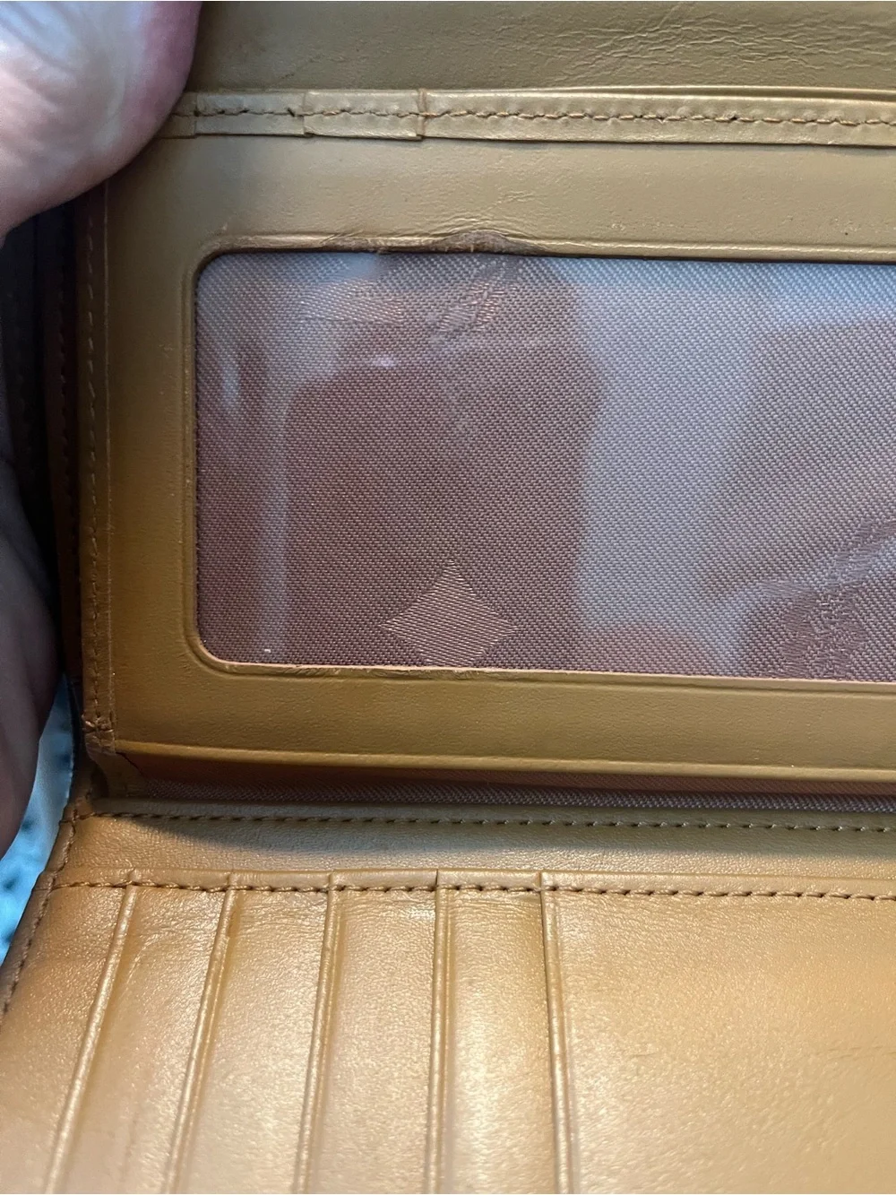 MCM München Visetos Cognac Long Continental Wallet with Pink Croc-Embossed Strip